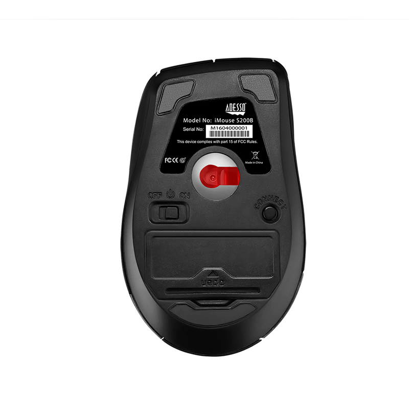 Adesso IMOUSE S200B Mouse - Bluetooth - Optical 5 Button(s)-Black-Wireless-Right-handed